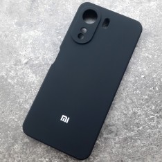Чехол для Xiaomi Redmi 13C, Silicone Case, с логотипом, черный