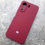 Чехол для Xiaomi Redmi 13C, Silicone Case, с логотипом, марсала