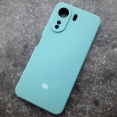 Чехол для Xiaomi Redmi 13C, Silicone Case, с логотипом, ментол