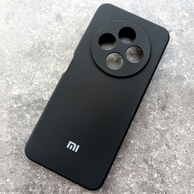 Чехол для Xiaomi Redmi 14C, Silicone Case, с логотипом, черный Чехол для Xiaomi Redmi 14C, Silicone Case, с логотипом, черный