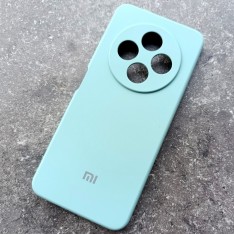 Чехол для Xiaomi Redmi 14C, Silicone Case, с логотипом, ментол