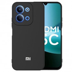 Чехол для Xiaomi Redmi 15C, Silicone Case, с логотипом, черный
