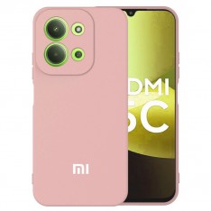 Чехол для Xiaomi Redmi 15C, Silicone Case, с логотипом, розовый песок