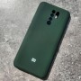 для Сяоми Редми 9, силиконовый чехол с логотипом Mi, темно-зеленый