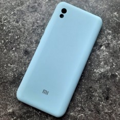 Чехол для Xiaomi Redmi 9A, Silicone Case, с логотипом, голубой