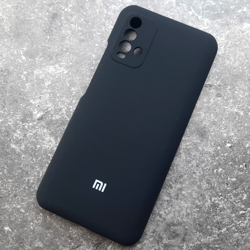 Чехол для Xiaomi Redmi 9T, Silicone Case, с логотипом, черный Чехол для Xiaomi Redmi 9T, Silicone Case, с логотипом, черный