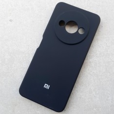 Чехол для Xiaomi Redmi A3, Silicone Case, с логотипом, черный