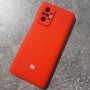 Чехол на телефон Редми Нот 10 про, силикон с логотипом, красный
