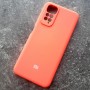 Чехол для Xiaomi Redmi Note 11 4G, Silicone Case, с логотипом, неоново-оранжевый