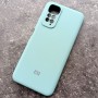 Чехол для Xiaomi Redmi Note 11 4G / Note 11S, Silicone Case с логотипом Mi, бледный ментол