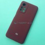 Чехол для Xiaomi Redmi Note 11, Silicone Case с логотипом Mi, марсала