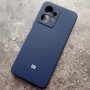 Чехол для Xiaomi Redmi Note 12 4G, Silicone Case, с логотипом, темно-синий матовый