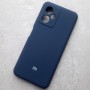Чехол для Xiaomi Redmi Note 12 5G, Silicone Case, с логотипом, темно-синий матовый