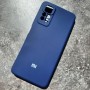 Чехол для смартфона Xiaomi Redmi Note 12 Pro 4G / Note 11 Pro, Silicone Case с логотипом Mi, темно-синий