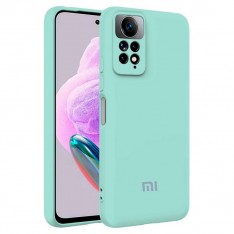 Xiaomi Redmi Note 12 Pro 4G / Note 11 Pro, Silicone Case с логотипом Mi, ментоловый