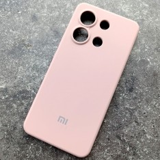 Чехол для Xiaomi Redmi Note 13 4G, Silicone Case, с логотипом, розовый песок