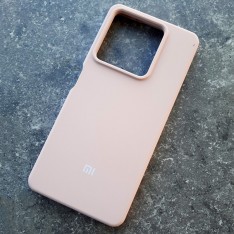 Чехол для Xiaomi Redmi Note 13 5G, Silicone Case, с логотипом, розовый песок