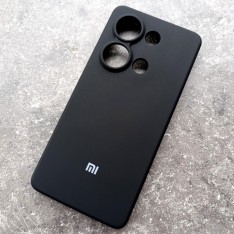 Чехол для Xiaomi Redmi Note 13 Pro 4G, Silicone Case, с логотипом, черный