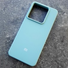Чехол для Xiaomi Redmi Note 13 Pro 5G / Poco X6 5G, Silicone Case, с логотипом, ментоловый