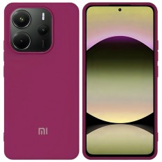 Чехол для Xiaomi Redmi Note 14 4G, Silicone Case, с логотипом, марсала