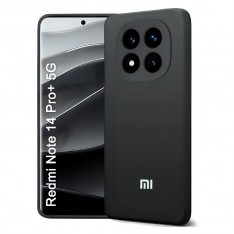 Чехол для Xiaomi Redmi Note 14 Pro Plus 5G, Silicone Case, с логотипом, черный