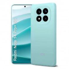 Чехол для Xiaomi Redmi Note 14 Pro Plus 5G, Silicone Case, с логотипом, ментол