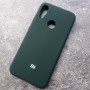 Чехол для Xiaomi Redmi Note 7, Silicone Case с логотипом, темно-зеленый