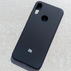 Чехол для Xiaomi Redmi Note 7, Silicone Case, с логотипом, черный