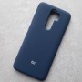 Чехол для Xiaomi Redmi Note 8 Pro, Silicone Case, с логотипом, темно-синий матовый