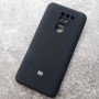 Чехол для Xiaomi Redmi Note 9, Silicone Case, с логотипом, черный