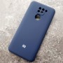 Чехол для Xiaomi Redmi Note 9, Silicone Case, с логотипом, темно-синий