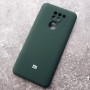 Чехол для Xiaomi Redmi Note 9, Silicone Case, с логотипом, темно-зеленый