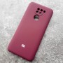Чехол для Xiaomi Redmi Note 9, Silicone Case, с логотипом, марсала