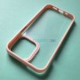 Прозрачный чехол для Apple iPhone 13 Pro с силиконовыми гранями, розовый песок