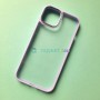 Прозрачный чехол для Apple iPhone 13 с силиконовыми гранями, сиреневый