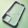 Прозрачный чехол для Apple iPhone 13 с силиконовыми гранями, сиреневый