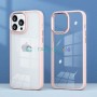 Прозрачный чехол для Apple iPhone 13 Pro с силиконовыми гранями, розовый песок