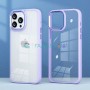 Прозрачный чехол для Apple iPhone 13 с силиконовыми гранями, сиреневый