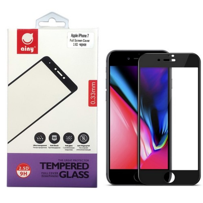3D Защитное стекло для Apple iPhone 7 с силиконовыми краями, черный цвет + задняя защитная пленка 3D Защитное стекло для Apple iPhone 7 с силиконовыми краями, черный цвет + задняя защитная пленка