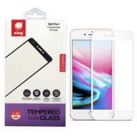 3D Защитное стекло для Apple iPhone 7, с силиконовыми краями белый цвет + задняя защитная пленка