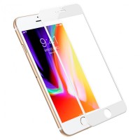 3D защитное стекло для Apple iPhone 7 / 8, Ainy Full Screen Cover, (в комплекте задняя плёнка), цвет белый