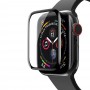5D защитное стекло для часов Apple Watch 40mm с полной проклейкой, гнутые края, Ainy, цвет чёрный