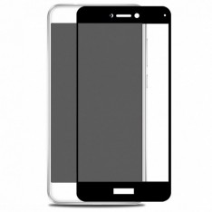 Защитное стекло для Huawei Honor 8 lite / P8 Lite 2017 на весь экран с полной проклейкой противоударное, цвет чёрный