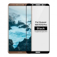 Защитное стекло для Huawei Mate 10 Pro на весь экран с полной проклейкой противоударное, цвет чёрный