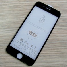 Защитное стекло на весь экран для Apple iPhone 7 с полной проклейкой, 5D, черный цвет