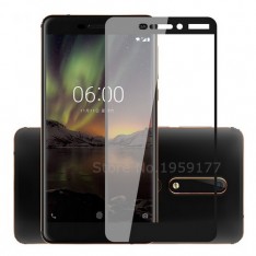 Защитное стекло на весь экран для Nokia 6 2018 с полной проклейкой, черный цвет