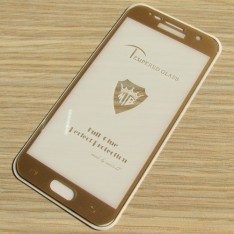 Защитное стекло на весь экран для Samsung Galaxy S7 с полной проклейкой, золотой цвет