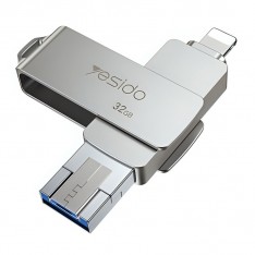USB / Micro-USB / Lightning Flash накопитель Yesdio FL11 32GB