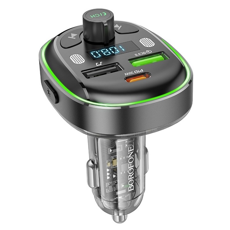 FM модулятор / зарядка в машину Borofone BC47 Might PD30W+QC3.0 FM модулятор / зарядка в машину Borofone BC47 Might PD30W+QC3.0