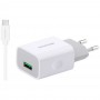 Сетевое зарядное устройство для телефона Atomic U1M (1A) с кабелем microUSB, цвет белый